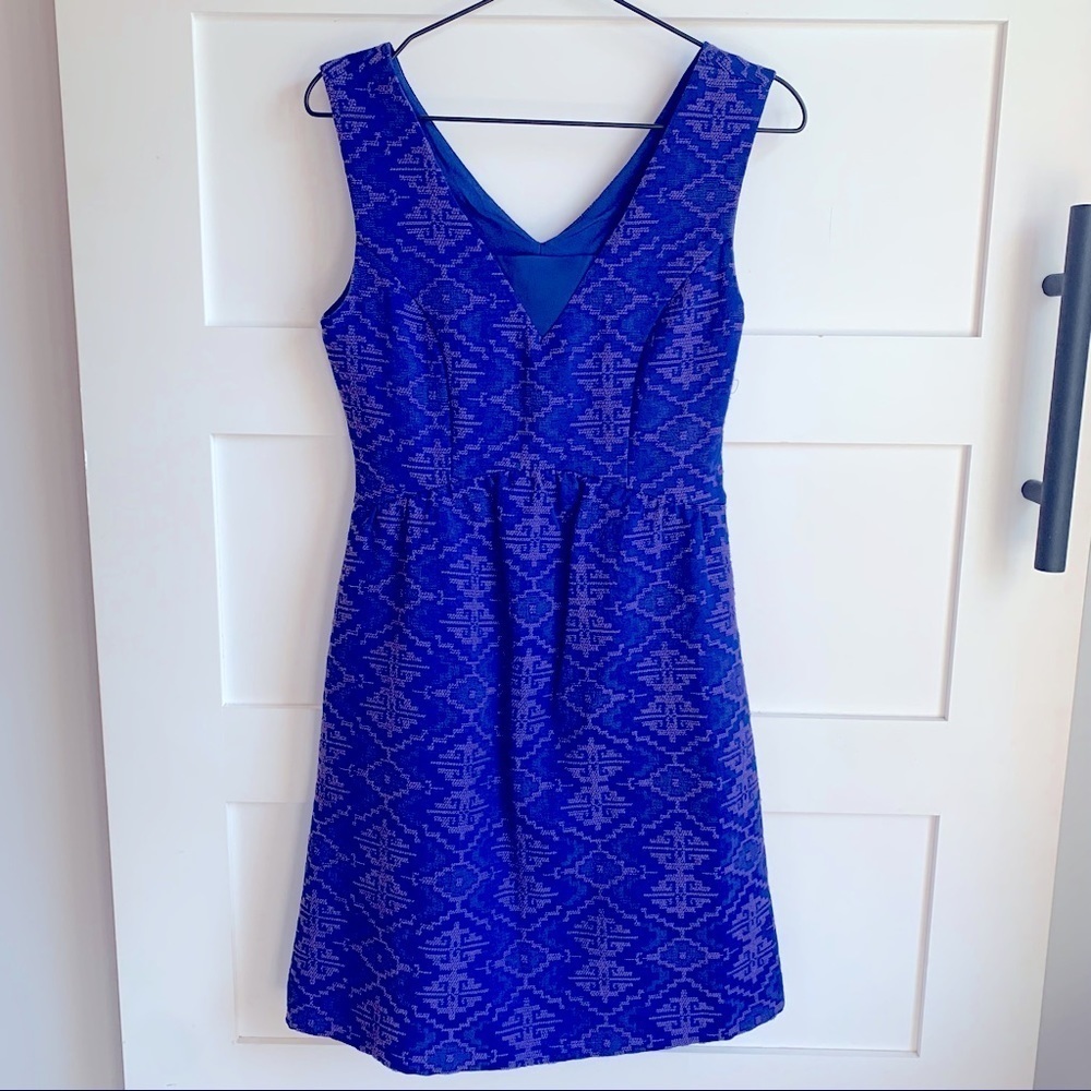 MAEVE | GUC Anthropologie Averie Aztec Dress Bold Blue 0
